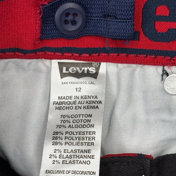 New LEVI’S Youth 511 Dark Black Slim Flex Stretch Adjustable Waist | Size 12R - Picture 4 of 9